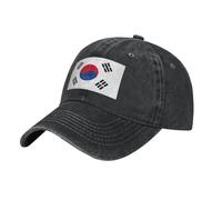 Casquette De Baseball South Korea Drapeau Casquette À Imprimé South Korea Drapeau Été Coton Lavé Chapeau Soleil Réglable Protection UV Cadeau Sportif Événements Football Rugby