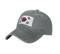 Casquette De Baseball South Korea Drapeau Casquette À Imprimé South Korea Drapeau Été Coton Lavé Chapeau Soleil Réglable Protection UV Cadeau Sportif Événements Football Rugby