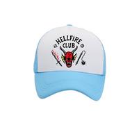 Casquette de Baseball Stranger Things 4 Dustin FONGWAN 56-60cm Ajustable pour Enfants Adulte Cosplay Costume Halloween Carnaval - Bleu Bleu