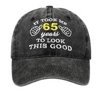 Casquette de baseball style délavé avec broderie, parfaite pour les 60e, 65e, 70e et 75e anniversaire, chapeau de soleil pour activités de plein air, gris, taille unique