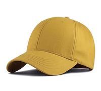 Casquette de baseball surdimensionnée XXL en coton - Couleur unie - Grande taille - Réglable de 58,4 à 64,8 cm, jaune, XX-Large