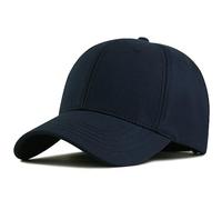 Casquette de baseball surdimensionnée XXL en coton - Couleur unie - Grande taille - Réglable de 58,4 à 64,8 cm, noir foncé, XX-Large