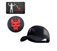 Casquette de baseball tactique pour homme et femme Seal Team Snapback extensible chapeau de course / pêche noir + 2 patchs, 2., L