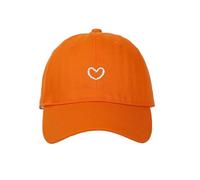 Casquette de baseball tendance avec cœur brodé - Chapeau de papa réglable pour homme et femme - Style décontracté en plein air - Rkz418, Orange, Taille unique
