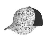Casquette de baseball tendance avec motif fleurs d'hibiscus - Modèle sportif réglable - Modèles de loisirs classiques, Jeu vidéo pour garçons, taille unique