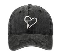 Casquette de baseball tendance pour homme et femme, unisexe, sportif, décontracté, réglable, avec motif imprimé cœur, parfaite pour un usage quotidien et les activités de plein air Jot544, Noir