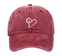 Casquette de baseball tendance pour homme et femme, unisexe, sportif, décontracté, réglable, avec motif imprimé cœur, parfaite pour un usage quotidien et les activités de plein air Jot544, bordeaux