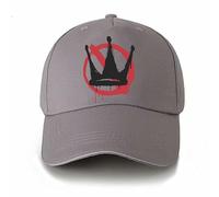 Casquette de baseball tendance unisexe avec impression thématique pour activités de plein air, tenue décontractée et usage quotidien, légère et confortable, design à cinq panneaux, Jot629, gris