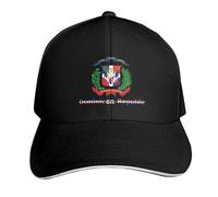 Casquette De Baseball Texte De L'Emblème National De La République Dominicaine Sandwich Trucker Caps Vintage Casquettes De Golf Anti UV Baseball Cap pour Running Randonnée Camping
