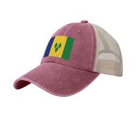 Casquette De Baseball Trucker Ajustable avec Drapeau Imprimé De Saint-Vincent-Et-Les-Grenadines Protection UV Unisexe Dos en Maille Idéale pour Les Loisirs Les Activités De Plein Air Et Le Hip-Hop