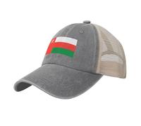 Casquette De Baseball Trucker Ajustable avec Imprimé Drapeau D'Oman - Protection UV - Unisexe - Dos en Maille - Idéale pour Les Loisirs Les Activités De Plein Air Et Le Style Hip-Hop