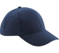 Casquette de baseball unie Beechfield Pro-Style RW213 (taille unique) (Bleu marine/pierre)