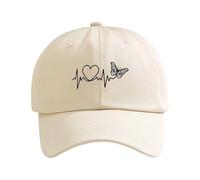 Casquette de Baseball Unisexe à Forme Cœur pour Solaire et Usage Quotidien avec Système Réglable (4-Beige, One Size)