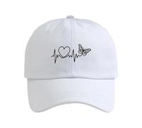 Casquette de Baseball Unisexe à Forme Cœur pour Solaire et Usage Quotidien avec Système Réglable (4-White, One Size)
