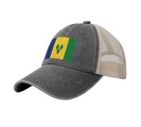 Casquette De Baseball Unisexe À Séchage Rapide en Maille Ultra-Légère Et Respirante Protection Solaire UPF 50+ Ajustable pour L'Été Motif Drapeau Imprimé du Drapeau De Saint-Vincent-Et-Les-Grenadines