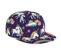 Casquette de baseball unisexe avec imprimé licorne - Chapeau de sport élégant - Ventilation anti-transpiration - Pour l'extérieur et le quotidien - Noir