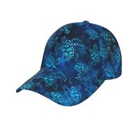 Casquette de baseball unisexe avec imprimé tortue de mer bleue - Idéal pour le golf, la pêche, la course, les voyages et les activités de plein air, noir, taille unique