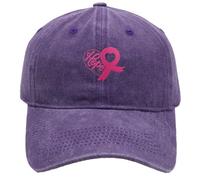Casquette de Baseball Unisexe Brodée pour la Journée Internationale de Sensibilisation Cancer du Sein Sportive et Confortable en Plein Air Style Urbain (3-Purple, One Size)