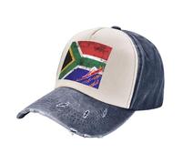 Casquette de Baseball Unisexe Délavée en Denim Vintage,Bloc de Couleur,Chapeau de Papa en Coton Respirant,Réglable pour Un Confort Tout Au Long de L'Année,Imprimé Drapeau National C One Size