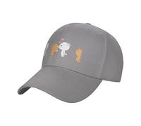 Casquette de baseball unisexe en coton avec imprimé ours marron et blanc - Chapeau de soleil réglable - Style vintage et moderne pour adultes, gris, Taille unique