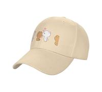 Casquette de baseball unisexe en coton avec imprimé ours marron et blanc - Chapeau de soleil réglable - Style vintage et moderne pour adultes, beige, Taille unique
