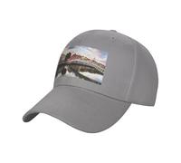 Casquette de baseball unisexe en coton avec motif imprimé sur le devant, casquette en sergé respirant avec boucle en métal réglable, gris, Taille unique