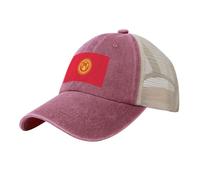Casquette De Baseball Unisexe en Maille Imprimée Drapeau Kirghize Style Hip-Hop Décontracté Protection Solaire UPF 50+ Contre Les UV Idéale pour Les Sports D'Été