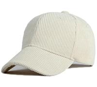 Casquette de baseball unisexe en velours côtelé vintage, couleur unie, réglable, pour voyage en plein air, A beige., Taille unique