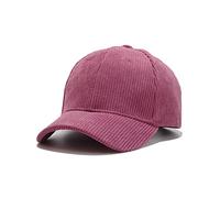 Casquette de baseball unisexe en velours côtelé vintage, couleur unie, réglable, pour voyage en plein air, Rouge