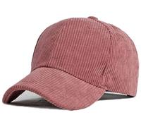 Casquette de Baseball Unisexe en Velours côtelé Vintage Couleur Unie réglable pour Voyage en Plein air, Rouge pastèque, Taille Unique