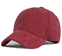 Casquette de baseball unisexe en velours côtelé vintage, couleur unie, réglable, pour voyage en plein air, Taille unique