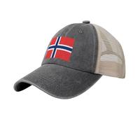 Casquette De Baseball Unisexe | Imprimé Drapeau Norvégien Style Trucker | Arrière en Maille Ajustable | Protection UV Upf50+ | Chapeau D'Été Et De Sport