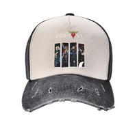 Casquette de baseball unisexe Jovi Rock Band Bon avec blocage des couleurs, sangle à boucle réglable, casquette de camionneur en denim délavé pour hommes et femmes, T-1., Taille unique