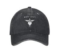 Casquette de baseball unisexe Jovi Rock Band Bon en denim délavé avec sangle à boucle réglable pour homme et femme Casquette de camionneur tendance, T-27, Taille unique