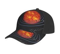 Casquette de baseball unisexe réglable avec imprimé système solaire galaxie, séchage rapide, respirant, léger, pour hommes et femmes, sports de plein air, noir