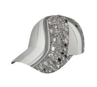 Casquette de baseball unisexe réglable avec motif glamour et paillettes argentées pour le sport en plein air, noir, taille unique