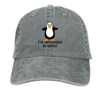 Casquette de Baseball Unisexe Style Casquette d’été Pare-Soleil Je suis entouré d’Idiots Hip Hop Caps Penguin Cowboy Chapeau Chapeaux à visière Cadeau