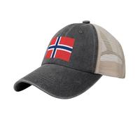 Casquette De Baseball Unisexe Style Trucker Hip-Hop Dos en Maille Ajustable Protection UV UPF 50+ Chapeau D'Été avec Impression Drapeau Norvégien