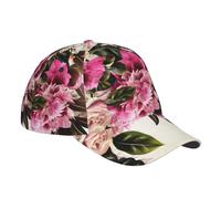 Casquette de baseball vintage à motif floral pour homme et femme, casquette réglable pour papa, sports d'été ou de voyage, noir