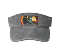 Casquette de baseball vintage classique tendance avec imprimé système solaire Jupiter Saturne pour activités de plein air, Gris, taille unique