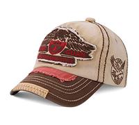 Casquette de Baseball Vintage Enfant Fille Garçon Bonnet de Golf en Coton Anti-Soleil Chapeau de Baseball d'aigle Brodé Réglable Chapeau de Soleil Respirant pour Plage Camping Pêche Randonnée