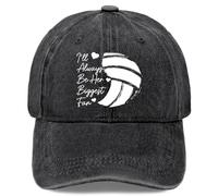 Casquette de Baseball vintage et classique de style vintage « Volleyball Mom » - 100 %, noir avec blanc volleyball et coeur Design, « Je serai toujours son plus grand fan » durable et confortable