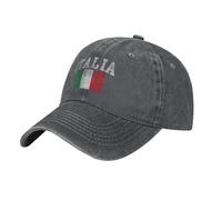 Casquette De Baseball Vintage Italia Drapeau Italien Italie Italiano Trucker Caps Anti UV Baseball Cap Vintage Bord Plat Casquettes pour Outdoo Camping Randonnée