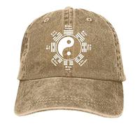 Casquette de baseball vintage réglable en sergé uni pour homme femme garçon fille, Tai Chi Yin Yang Zen Taoisme Naturel, Taille unique