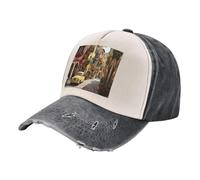 Casquette de baseball vintage vintage avec imprimé de rue italienne - Convient à la plupart des gens, Noir et blanc, taille unique