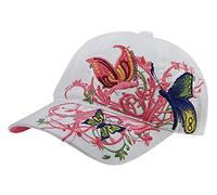 Casquette de Baseball Visière en Coton Anti-UV Papillon Brodé Chapeau de Soleil Plage Camping Pêche Randonnée Golf Réglable Protection Solaire Hip-Hop Sun Cap Sport pour Enfants Garçons Filles