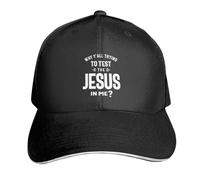 Casquette De Baseball Why Ya'll Trying to Test The Jesus in Me Black Bord Plat Casquettes Vintage Baseball Cap Anti UV Trucker Caps pour Randonnée Camping Running