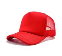 Casquette de camionneur avec sangle réglable en polyester léger pour homme et femme avec sangle réglable, Rouge, Taille unique