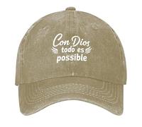 Casquette De Camionneur Citation De Motivation Espagnole - Con Dios Todo ES Posible Casquette Classique Athlétique Solaire Cap pour Homme Été Extérieur