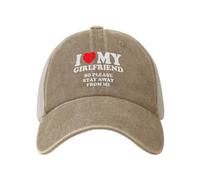 Casquette De Camionneur J'aime Ma Copine Canon, Alors s'il Te Plaît, Reste Loin De Moi. Snapback Hat Confortable,Casual Casquette Trucker pour Homme Golf Femme